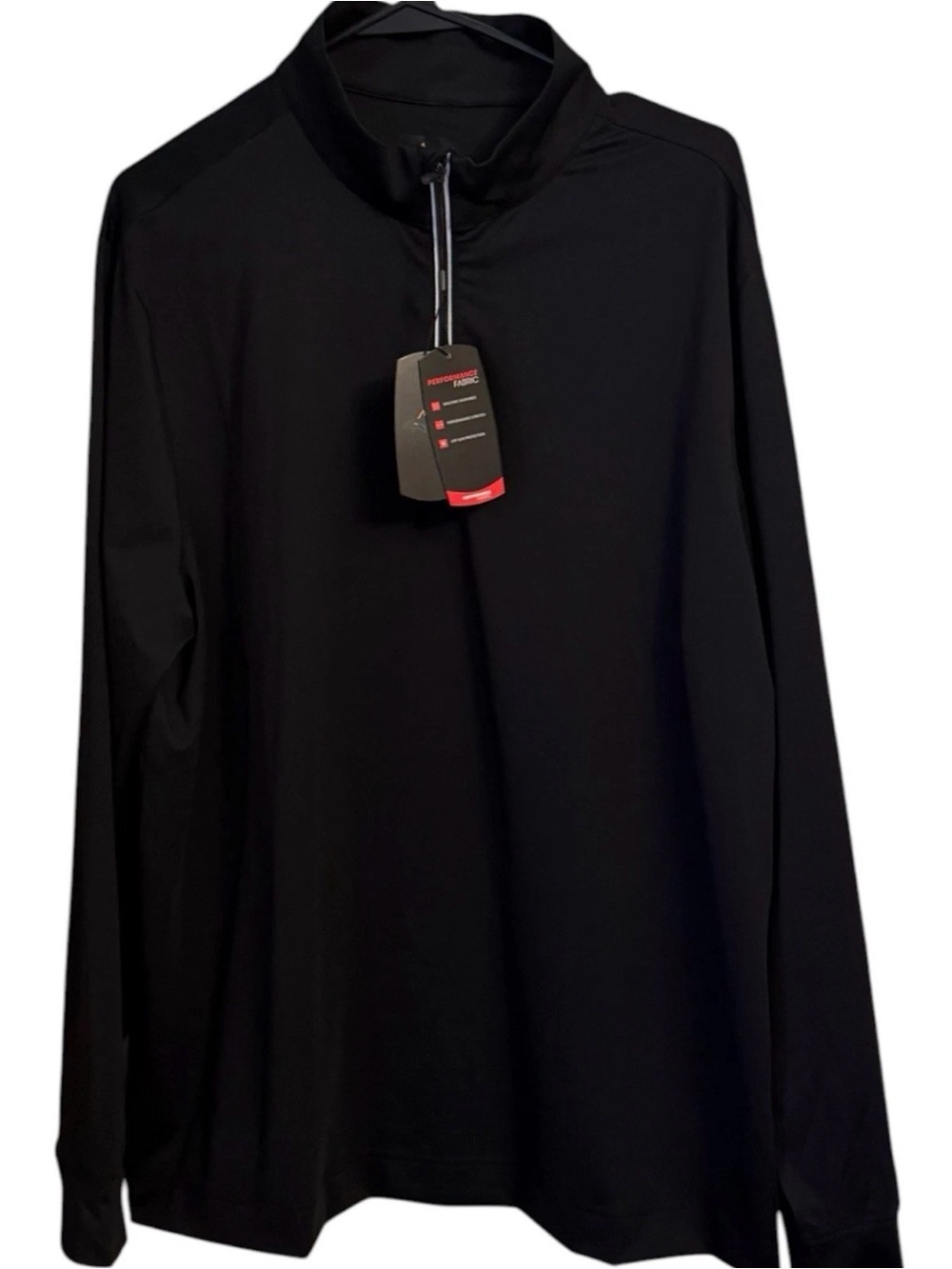 Greg Norman Men's Black Quarter-Zip Long Sleeve Top